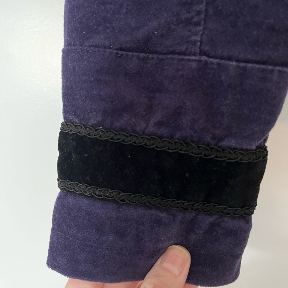 Le chateau Military-Style Velvet Jacket in Deep Navy/Purple - Picture 4 of 5
